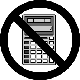 The no calculators icon consists of a calculator in a circle with a line through it.